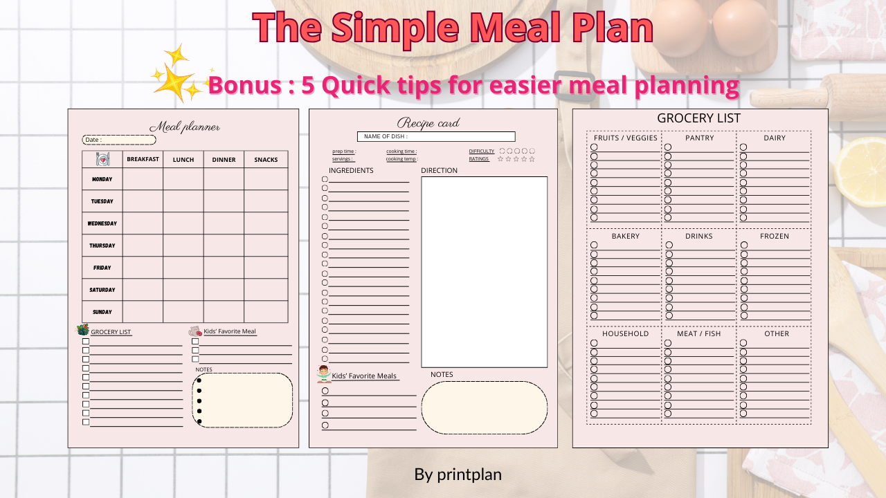 Simple Meal Plan - Print&Plan