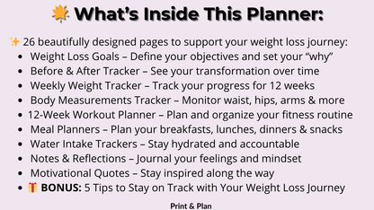 Weight loss planner - Print&Plan